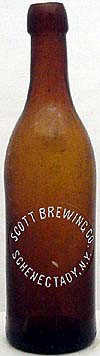 SCOTT BREWING COMPANY EMBOSSED BEER BOTTLE