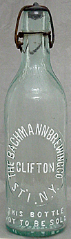 THE BACHMANN BREWING COMPANY EMBOSSED BEER BOTTLE