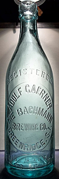 THE BACHMANN BREWING COMPANY EMBOSSED BEER BOTTLE