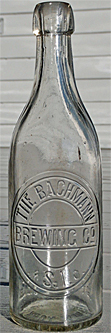 THE BACHMANN BREWING COMPANY EMBOSSED BEER BOTTLE