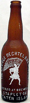 THE GEORGE BECHTEL BREWING COMPANY EMBOSSED BEER BOTTLE