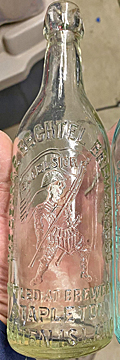 THE GEORGE BECHTEL BREWING COMPANY EMBOSSED BEER BOTTLE