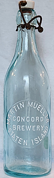 MARTIN MUELLER CONCORD BREWERY EMBOSSED BEER BOTTLE