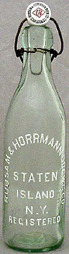 RUBSAM & HORRMANN BREWING COMPANY EMBOSSED BEER BOTTLE