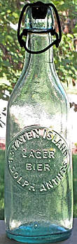 STATEN ISLAND LAGER BIER EMBOSSED BEER BOTTLE