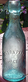 CROCKER & PARKER LAGER EMBOSSED BEER BOTTLE