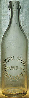 CRYSTAL SPRING BREWING COMPANY EMBOSSED BEER BOTTLE