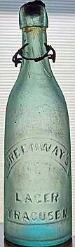 GREENWAYS LAGER BEER EMBOSSED BEER BOTTLE