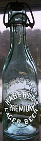 HABERLE'S PREMIUM LAGER BEER EMBOSSED BEER BOTTLE