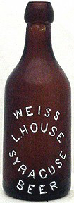 L. HOUSE WEISS BEER EMBOSSED BEER BOTTLE