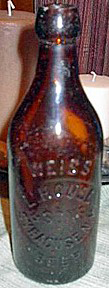 L. HOUSE & SONS WEISS BEER EMBOSSED BEER BOTTLE