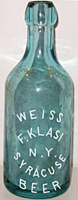 F. KLASI WEISS BEER EMBOSSED BEER BOTTLE