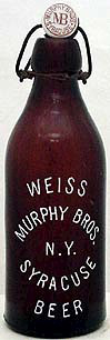 MURPHY BROTHERS WEISS BEER EMBOSSED BEER BOTTLE