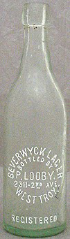 BEVERWYCK LAGER EMBOSSED BEER BOTTLE