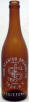 JOHN STANTON BREWING COMPANY EMBOSSED BEER BOTTLE