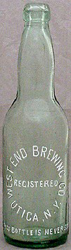 WEST END BREWING COMPANY EMBOSSED BEER BOTTLE