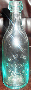 WEST END BREWING COMPANY EMBOSSED BEER BOTTLE