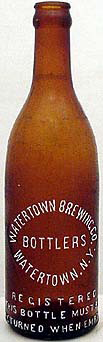 WATERTOWN BREWING COMPANY EMBOSSED BEER BOTTLE