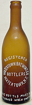 WATERTOWN BREWING COMPANY EMBOSSED BEER BOTTLE