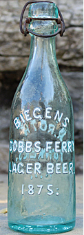 BIEGENS DOBBS FERRY LAGER BEER EMBOSSED BEER BOTTLE