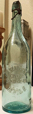 C. A. HANABLE CINCINNATI BREWING COMPANY EMBOSSED BEER BOTTLE