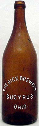 THE DICK BREWERY EMBOSSED BEER BOTTLE