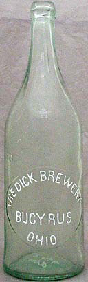 THE DICK BREWERY EMBOSSED BEER BOTTLE