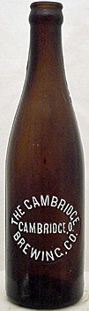 THE CAMBRIDGE BREWING COMPANY EMBOSSED BEER BOTTLE