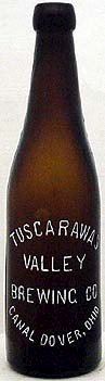 TUSCARAWAS VALLEY BREWING COMPANY EMBOSSED BEER BOTTLE