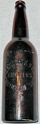 J. KNECHT & SON BREWERS EMBOSSED BEER BOTTLE