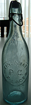 CINCINNATI P. C. F. LAGER EMBOSSED BEER BOTTLE