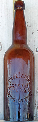 EXCELSIOR LAGER BEER BOTTLING COMPANY EMBOSSED BEER BOTTLE