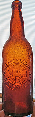 THE GERKE BREWING COMPANY EMBOSSED BEER BOTTLE