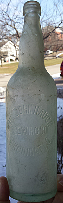 THE JOHN HAUCK BREWING COMPANY EMBOSSED BEER BOTTLE