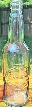 THE JOHN KAUFFMAN BREWING COMPANY EMBOSSED BEER BOTTLE