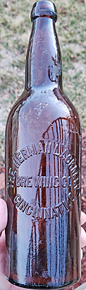 THE HERMAN LACKMAN BREWING COMPANY EMBOSSED BEER BOTTLE