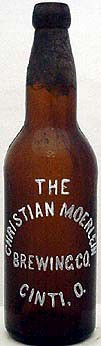 THE CHRISTIAN MOERLEIN BREWING COMPANY EMBOSSED BEER BOTTLE