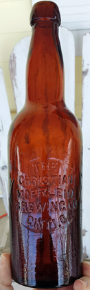 THE CHRISTIAN MOERLEIN BREWING COMPANY EMBOSSED BEER BOTTLE