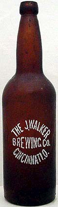 THE J. WALKER BREWING COMPANY EMBOSSED BEER BOTTLE