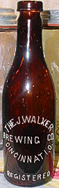 THE J. WALKER BREWING COMPANY EMBOSSED BEER BOTTLE