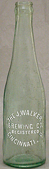 THE J. WALKER BREWING COMPANY EMBOSSED BEER BOTTLE