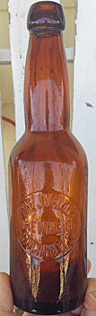 THE J. WALKER BREWING COMPANY EMBOSSED BEER BOTTLE