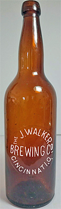 THE J. WALKER BREWING COMPANY EMBOSSED BEER BOTTLE