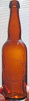 THE J. WALKER BREWING COMPANY EMBOSSED BEER BOTTLE