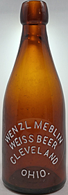 WENZL MEDLIN WEISS BEER EMBOSSED BEER BOTTLE