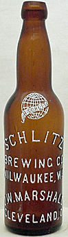 SCHLITZ BREWING COMPANY EMBOSSED BEER BOTTLE