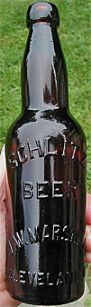 SCHLITZ BEER EMBOSSED BEER BOTTLE