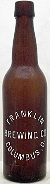 FRANKLIN BREWING COMPANY EMBOSSED BEER BOTTLE