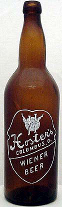 HOSTER'S WIENER BEER EMBOSSED BEER BOTTLE