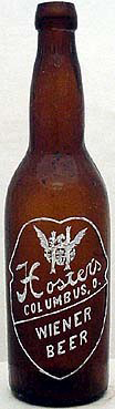 HOSTER'S WIENER BEER EMBOSSED BEER BOTTLE